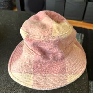 Anthropologie Pink and Black Bucket Hat